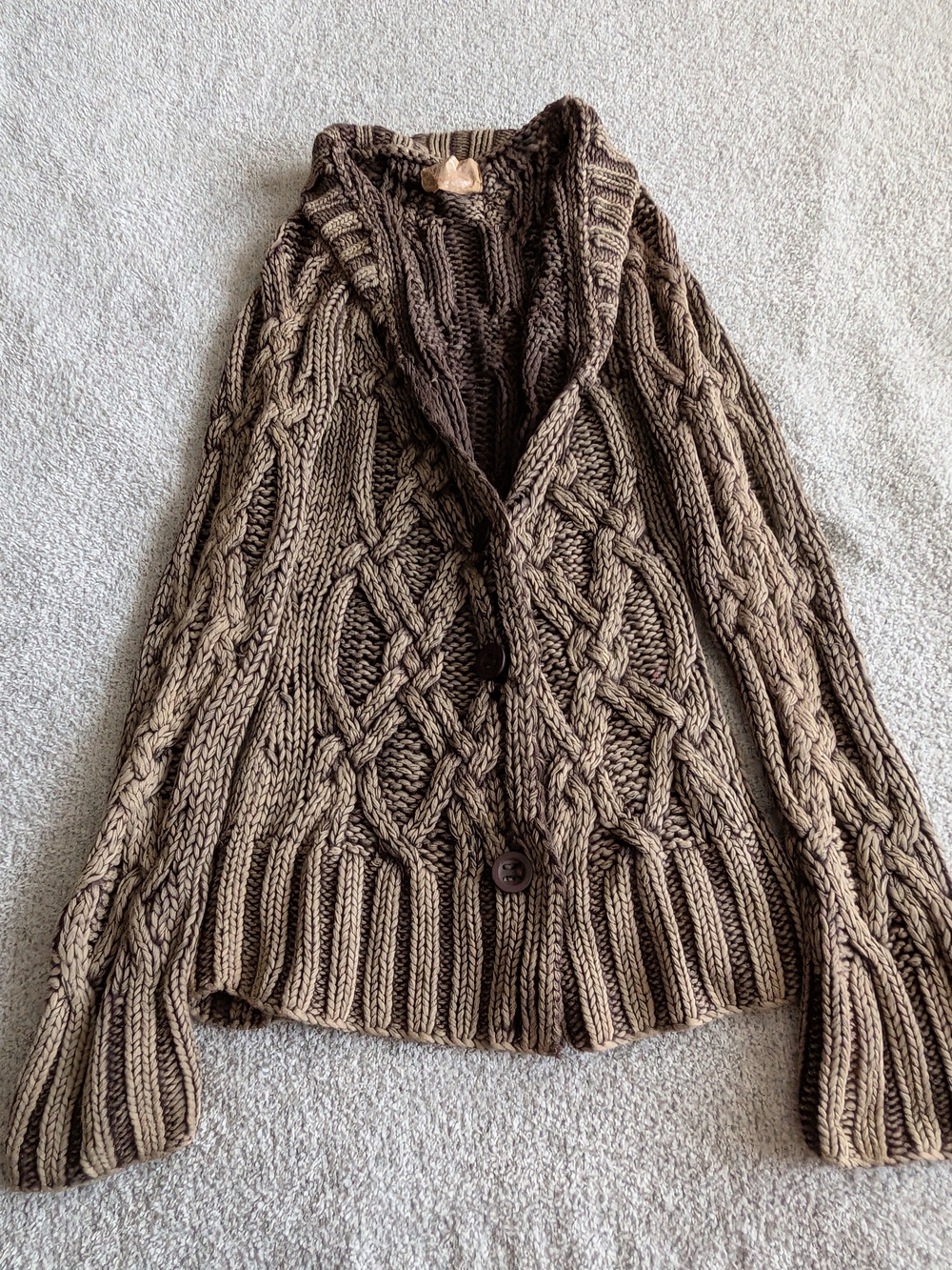 🌼B2G1🌼 Buffalo David Bitton Olive Chunky Cable Knit Cardigan